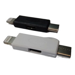 Adaptador 3a1Lightning - Tipo C - Micro usb seisa CX-IP03