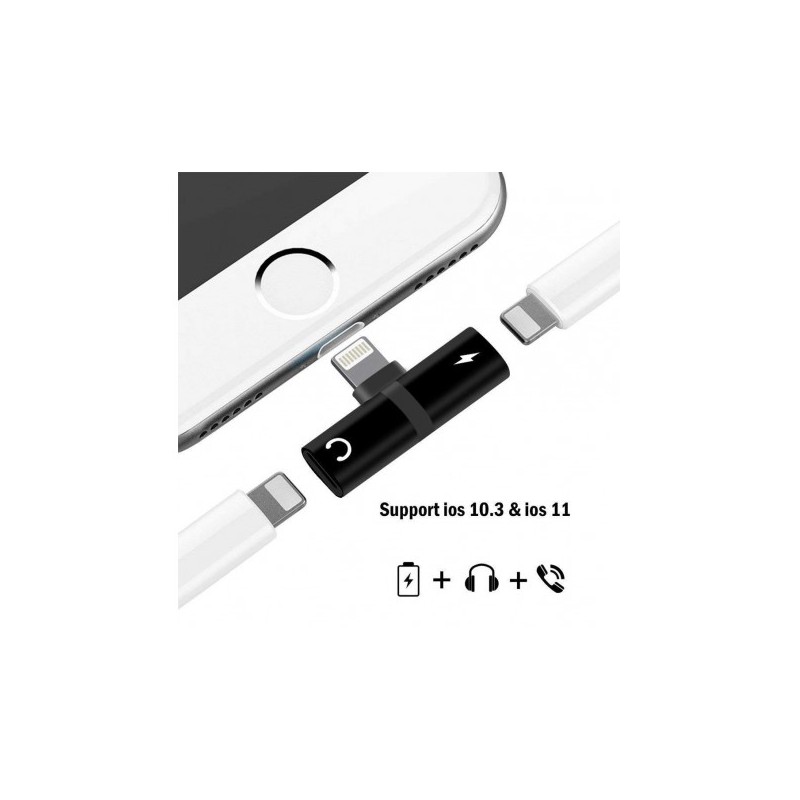 Adaptador 2 En 1 Lightning Carga Y Audio Salida Auricular Iphone Adaptador 2 En 1 Lightning Carga Y Audio Salida Auricular Iphone