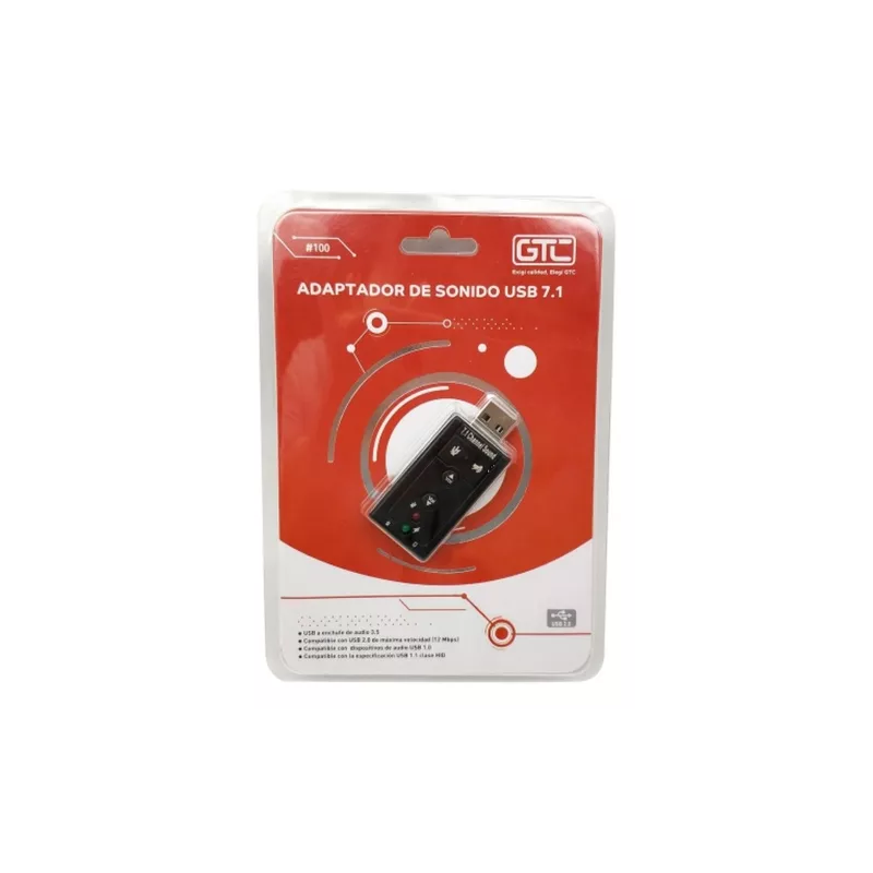 Adaptador de sonido usb 7.1 gtc100 Adaptador de sonido usb 7.1 gtc100