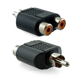 Ficha Adaptador 1 Rca Macho A 2 Rca Hembra