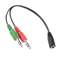 ADAPTADOR 3,5 AUX 1 HEMBRA A 2 MACHOS