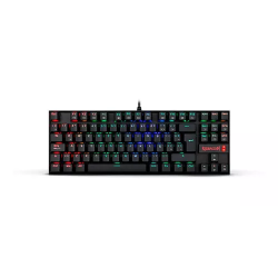 Teclado gamer Redragon Kumara K552 QWERTY Outemu Blue español latinoamérica color negro con luz RGB
